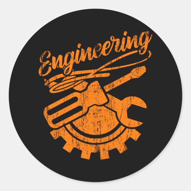 Mechanical Engineer Funny Engineering Tools Classic Round Sticker (Front)