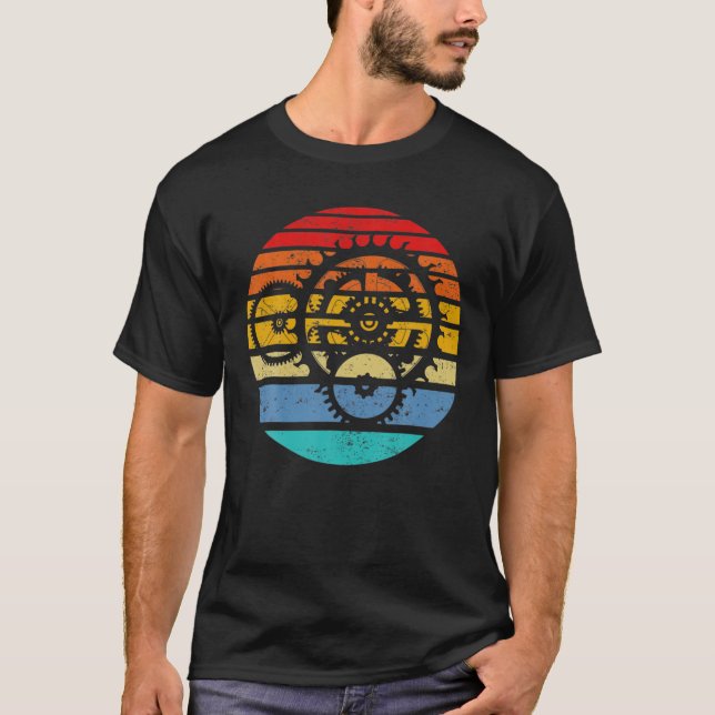 Mechanical Engineer Funny Retro Cogs Engineering G T-Shirt (Front)