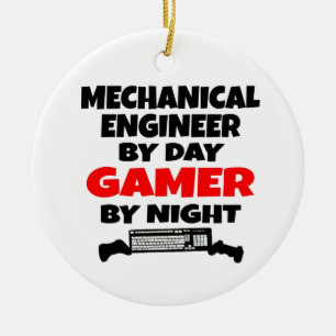 Mechanical Engineer Gamer Ceramic Tree Decoration