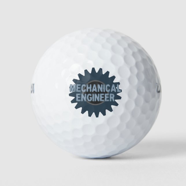 Mechanical Engineer Gear Blue Grey Golf Balls (Front)