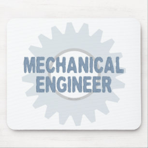 Mechanical Engineer Gear Blue Grey Mouse Mat