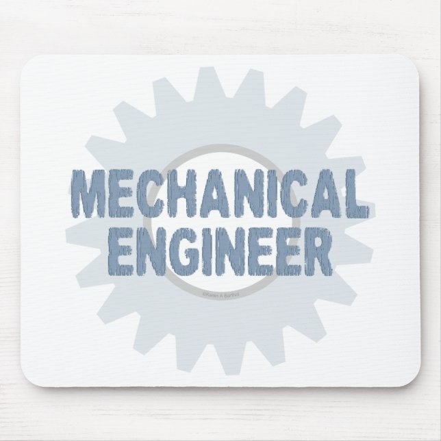 Mechanical Engineer Gear Blue Grey Mouse Mat (Front)
