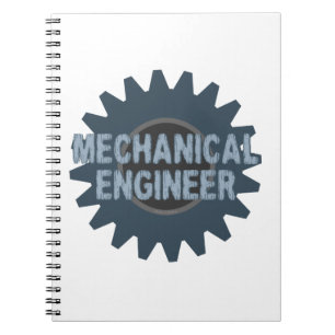 Mechanical Engineer Gear Blue Grey Notebook