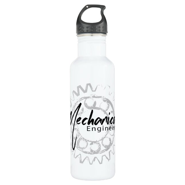 Mechanical Engineer Gear Sketch 710 Ml Water Bottle (Front)