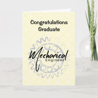 Mechanical Engineer Gear Sketch Graduation Card