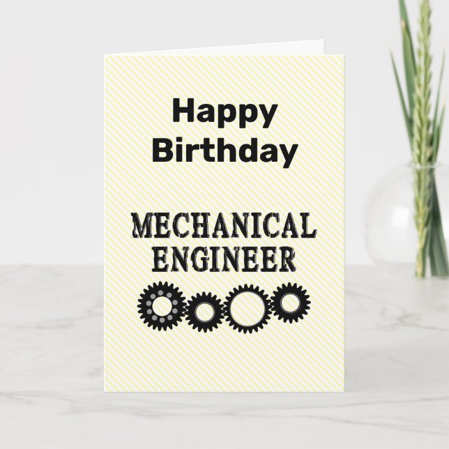Mechanical Engineer Gears Birthday Card (Front)