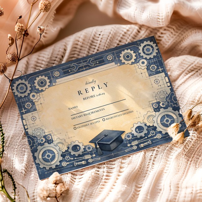 Mechanical Engineer Graduation RSVP Card (Creator Uploaded)