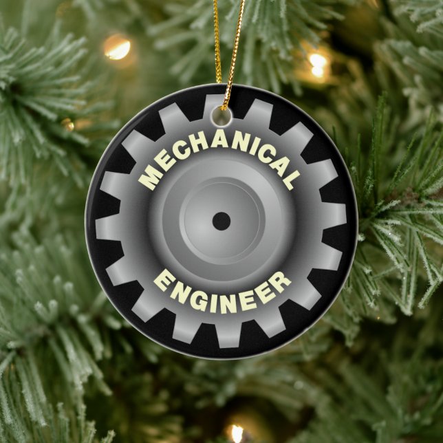 Mechanical Engineer Grey Gear Ceramic Tree Decoration (Tree)