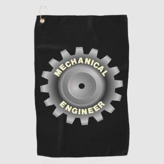 Mechanical Engineer Grey Gear Golf Towel