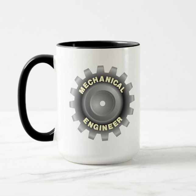 Mechanical Engineer Grey Gear Mug (Left)