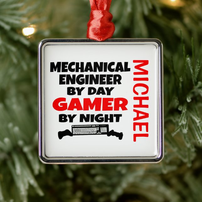 Mechanical Engineer Loves Playing Video Games Metal Tree Decoration (Tree)