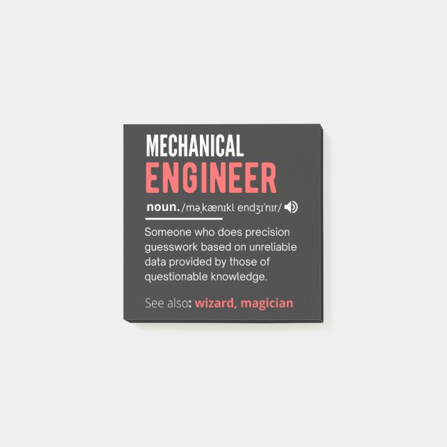Mechanical ENGINEER Post-it Notes (Front)