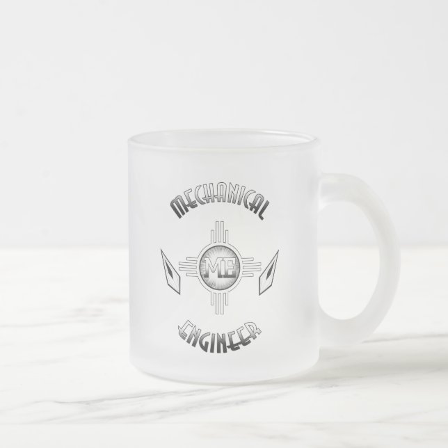 Mechanical Engineer Retro Frosted Glass Coffee Mug (Right)