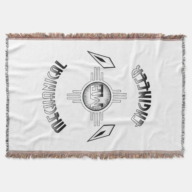 Mechanical Engineer Retro Throw Blanket (Front)