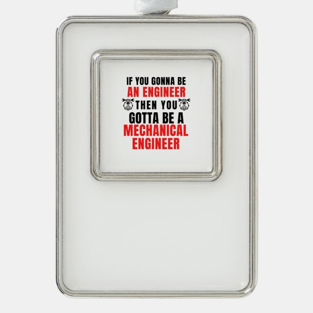 MECHANICAL ENGINEER SILVER PLATED FRAMED ORNAMENT (Front)