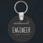 Mechanical Engineer Simple Custom Button Keychain<br><div class="desc">Customise this simple design for your favourite engineer ♥</div>