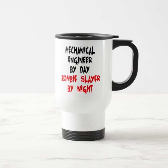 Mechanical Engineer Zombie Joke Travel Mug (Right)