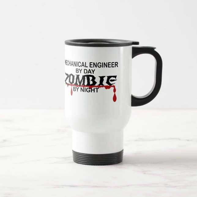 Mechanical Engineer Zombie Travel Mug (Right)