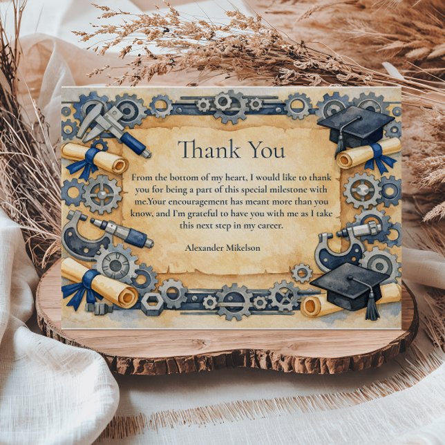 Mechanical Engineering Graduation Thank You Card (Creator Uploaded)