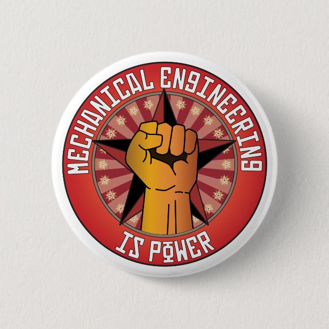 Mechanical Engineering Is Power 6 Cm Round Badge (Front)
