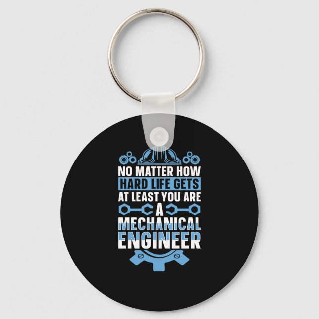 Mechanical Engineering No How Hard Engineer Sticke Key Ring (Front)