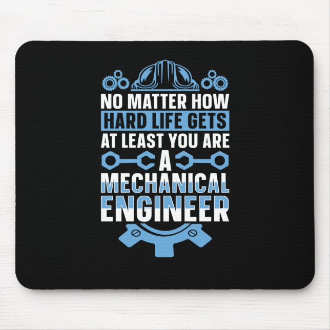 Mechanical Engineering No How Hard Engineer Sticke Mouse Mat (Front)