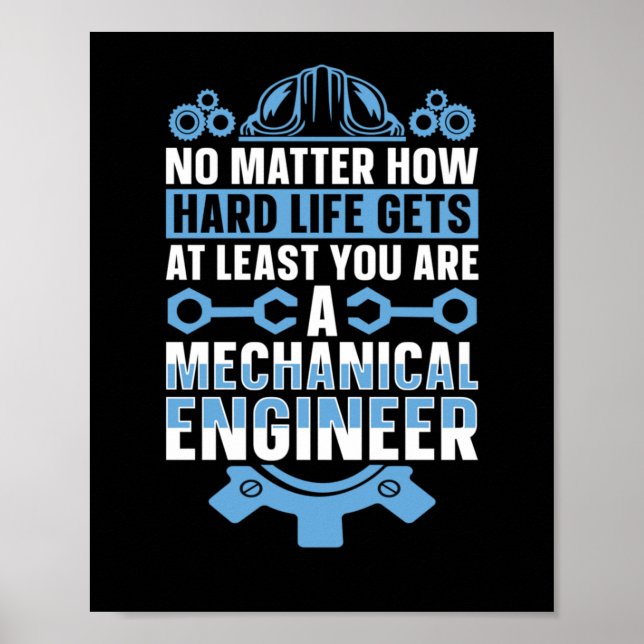 Mechanical Engineering No How Hard Engineer Sticke Poster (Front)