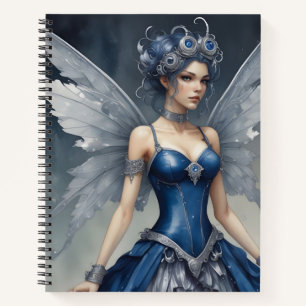 Mechanical Fairy in Blue and Silver Notebook
