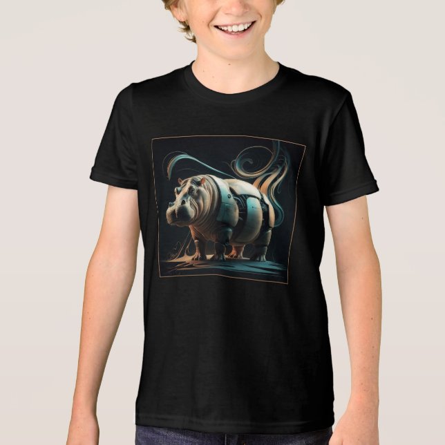 mechanical float horse Tri-Blend shirt (Front)