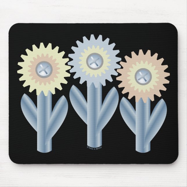 Mechanical Flowers Mouse Mat (Front)