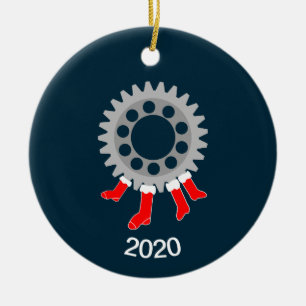 Mechanical Gear Christmas Stockings Ceramic Tree Decoration