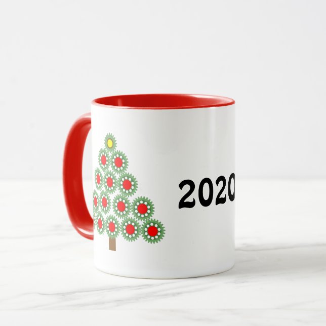 Mechanical Gear Christmas Tree Mug (Front Left)