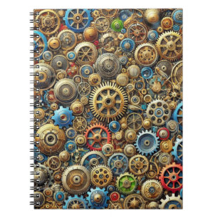 Mechanical Gear Pattern Notebook
