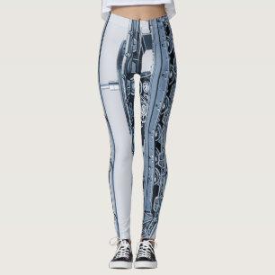 Mechanical Gears Industrial Machinery Caterpillar Leggings