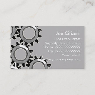 mechanical gears or cogs business card