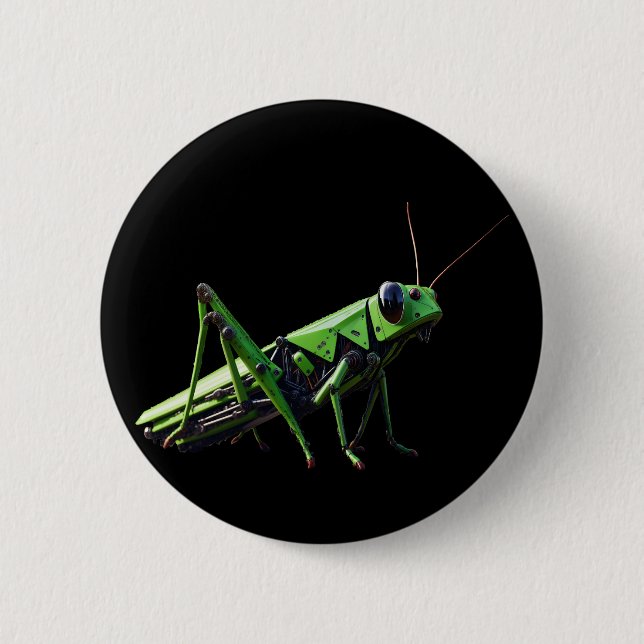 Mechanical Grasshopper 6 Cm Round Badge (Front)