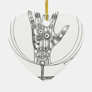 Mechanical Hand Ceramic Tree Decoration