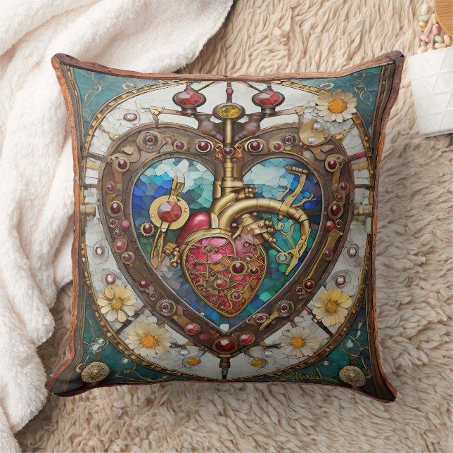 Mechanical Heart Anatomical Steampunk Series Cushion (Blanket)