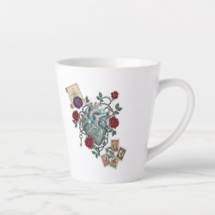 Mechanical Heart with Roses – Vintage Surreal Art Latte Mug