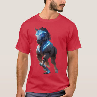 Mechanical horse in running pose digital art frien T-Shirt