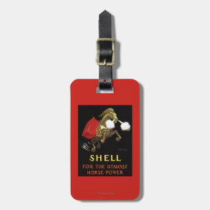 Mechanical Horse with Shell Oil Luggage Tag