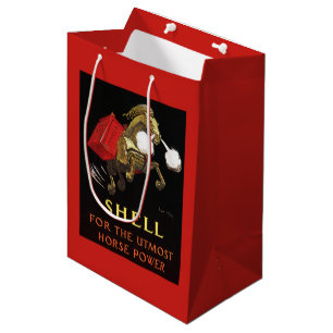 Mechanical Horse with Shell Oil Medium Gift Bag
