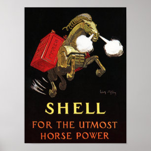 Mechanical Horse with Shell Oil Poster