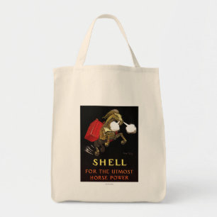 Mechanical Horse with Shell Oil Tote Bag