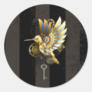 Mechanical Hummingbird Classic Round Sticker