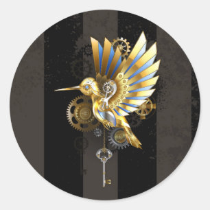 Mechanical Hummingbird Classic Round Sticker