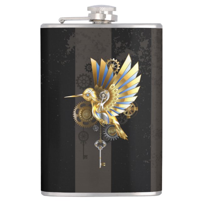 Mechanical Hummingbird Hip Flask (Front)