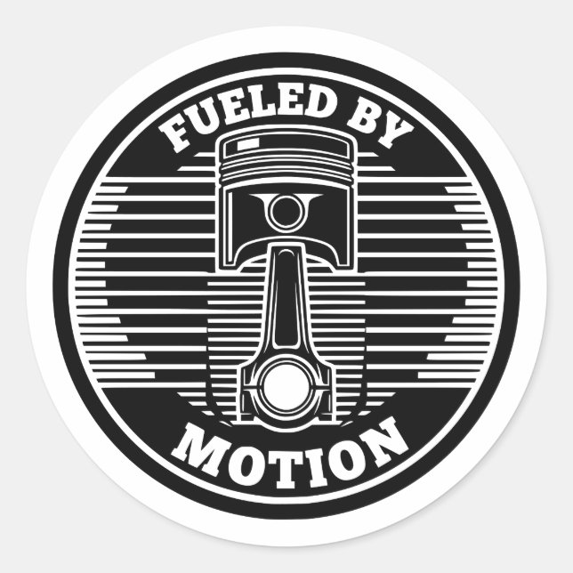 Mechanical Kinetic Piston Circular Mark Classic Round Sticker (Front)