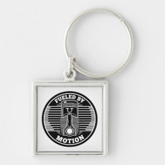 Mechanical Kinetic Piston Circular Mark Key Ring