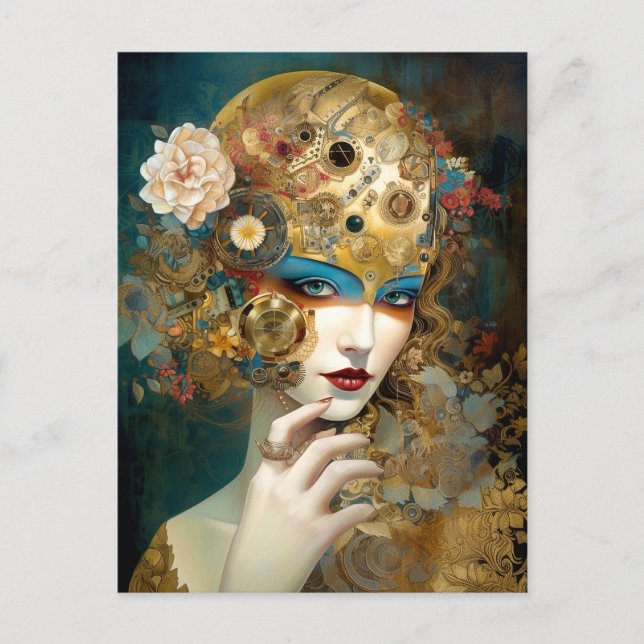 Mechanical Lady Robotic Fantasy Sci-Fi Postcard (Front)